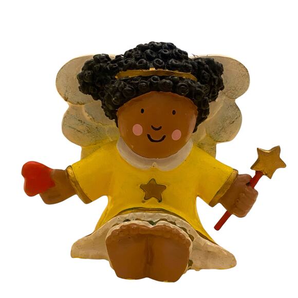 Vintage Hand Painted Little Girl Angels (Set of 3) 4" Tall Christmas Ornaments - Picture 14 of 15